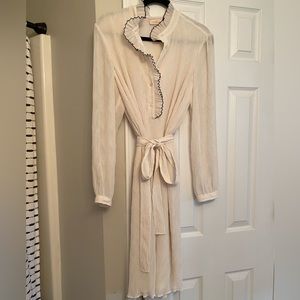 Tory Burch - Deneuve Floral Ruffle Trim Mini Dress - size 10